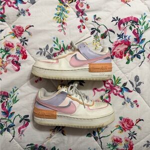 Nike Women’s Air Force 1 Shadow Sneakers - Pink, Lavender, Peach